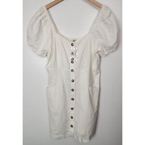 Madewell Women's Sz. 14 Off White Linen Blend Button Up Dress NWT